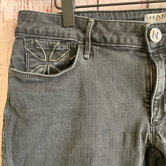 Faded Black Stretch Knit Panel Slim Leg Jeans { Habitual } - Picture 2 of 13